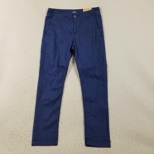 American Eagle Pants Mens 30x32 Blue Skinny Chino Stretch Casual Flat Front